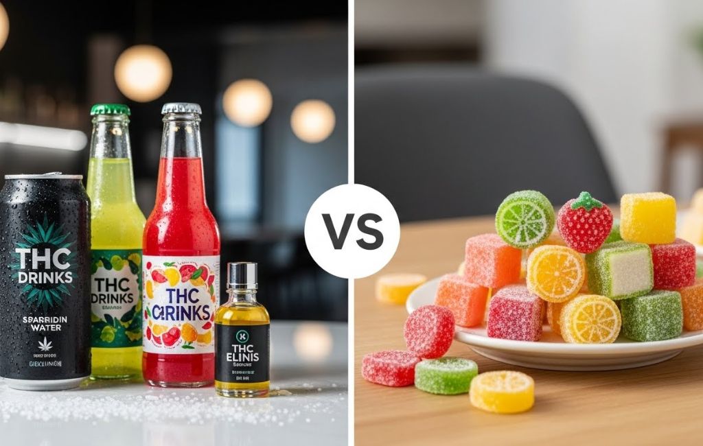 thc drinks vs edibles featured image